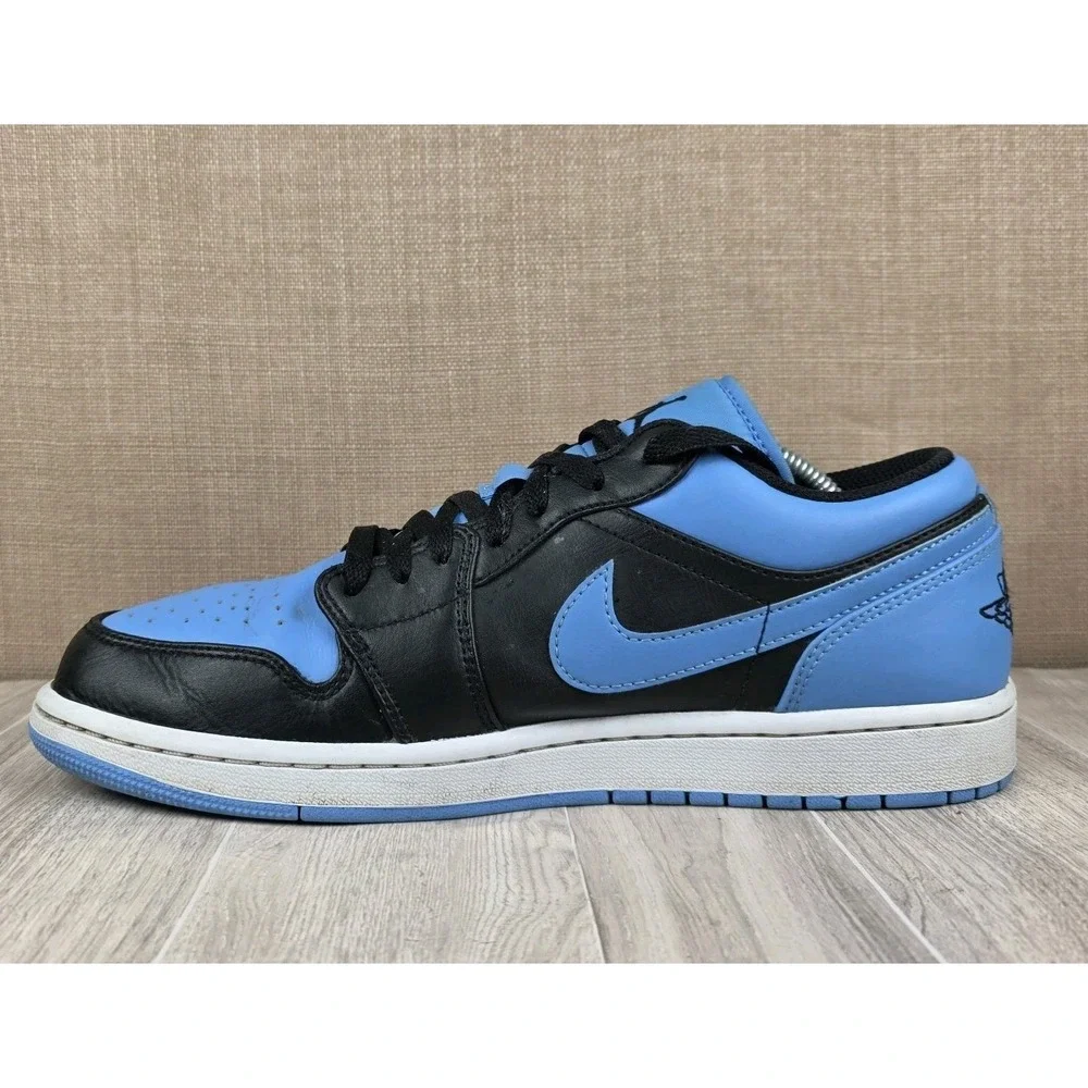 Nike Air Jordan 1 Low UNC University Blue Black Sneakers 553558-041 Mens US 10